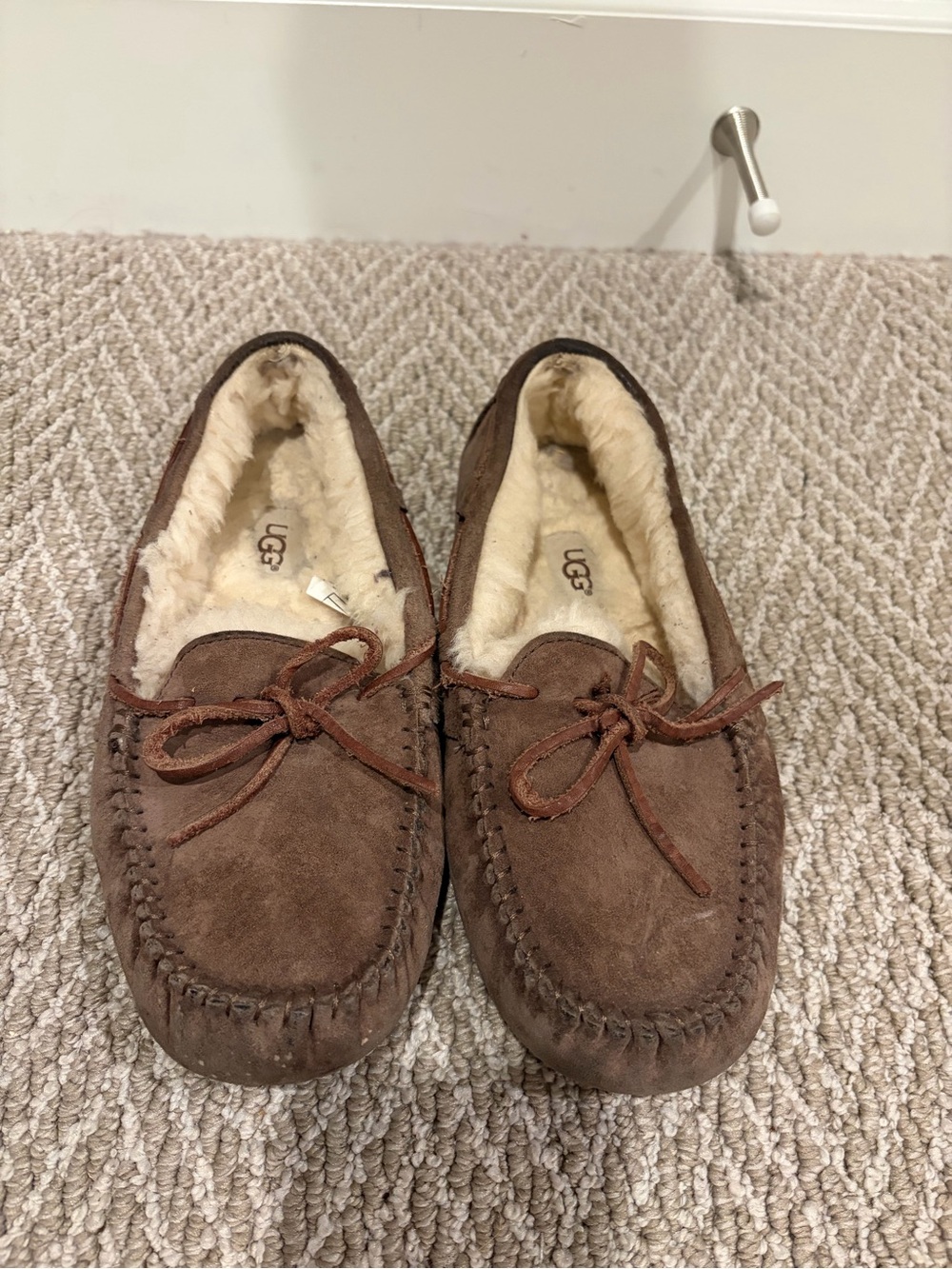 UGG Women’s Brown Suede Moccasin Slippers
